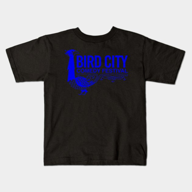 Old School Logo in Royal Blue Kids T-Shirt by BirdCityComedyFestival
